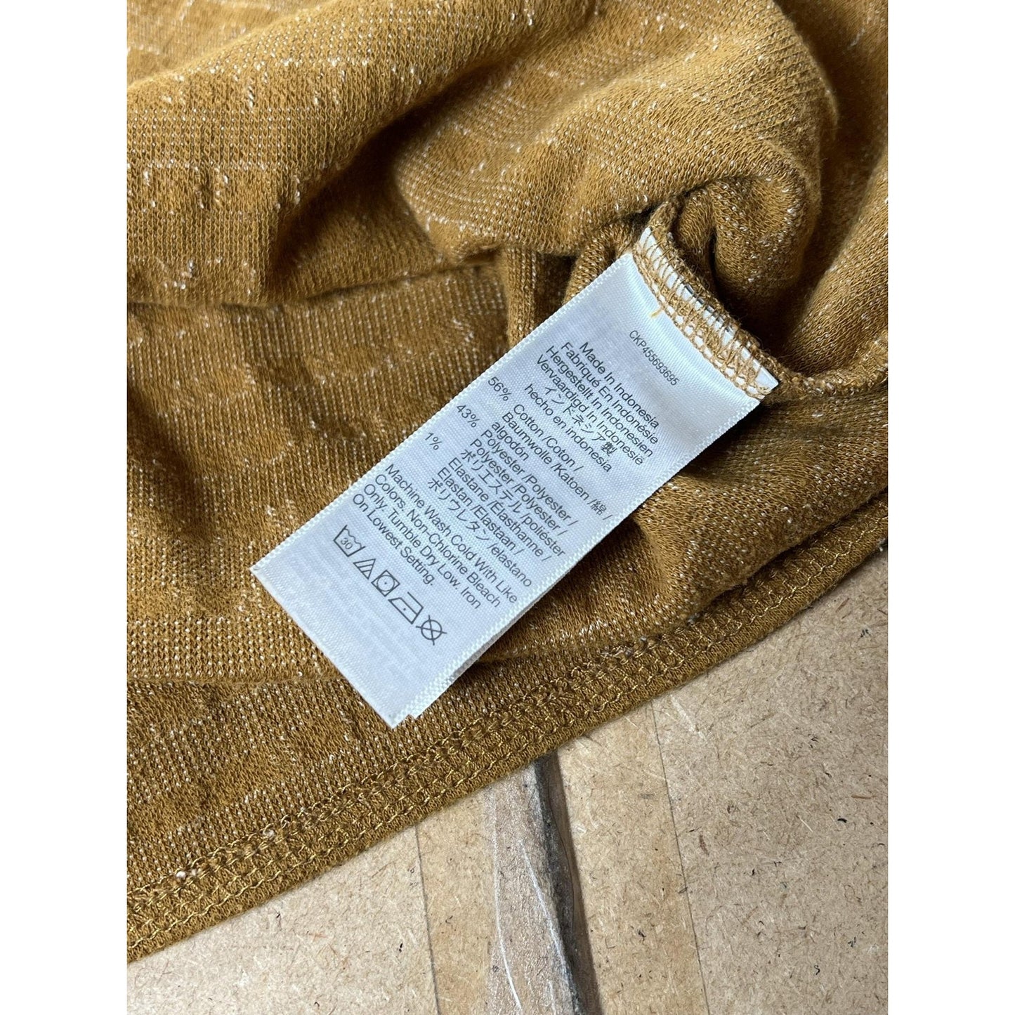 Madewell T-Shirt Womens XL Brown Square Neck Puff Sleeve Knit Geometric Stretch