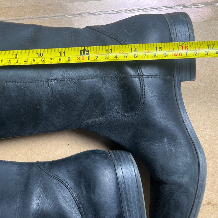 Frye & Co Tall Black Leather Pull On Equestrian Riding Boot Size 8