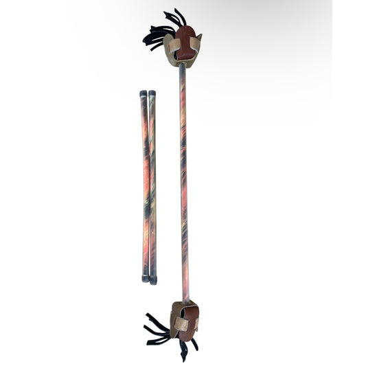 Brown Leather Tassel 3-Piece Collapsible Riding Crop Whip Horse Training Tool