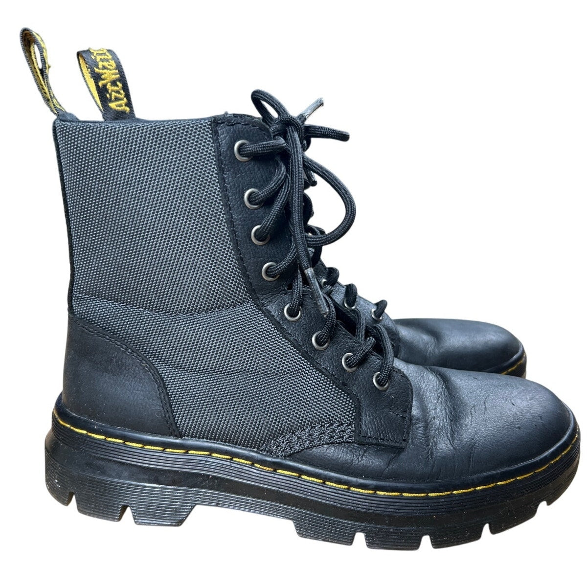 Dr. Martens Combs Tech Men’s Black Canvas Lace Up Combat Boots 6 Men's