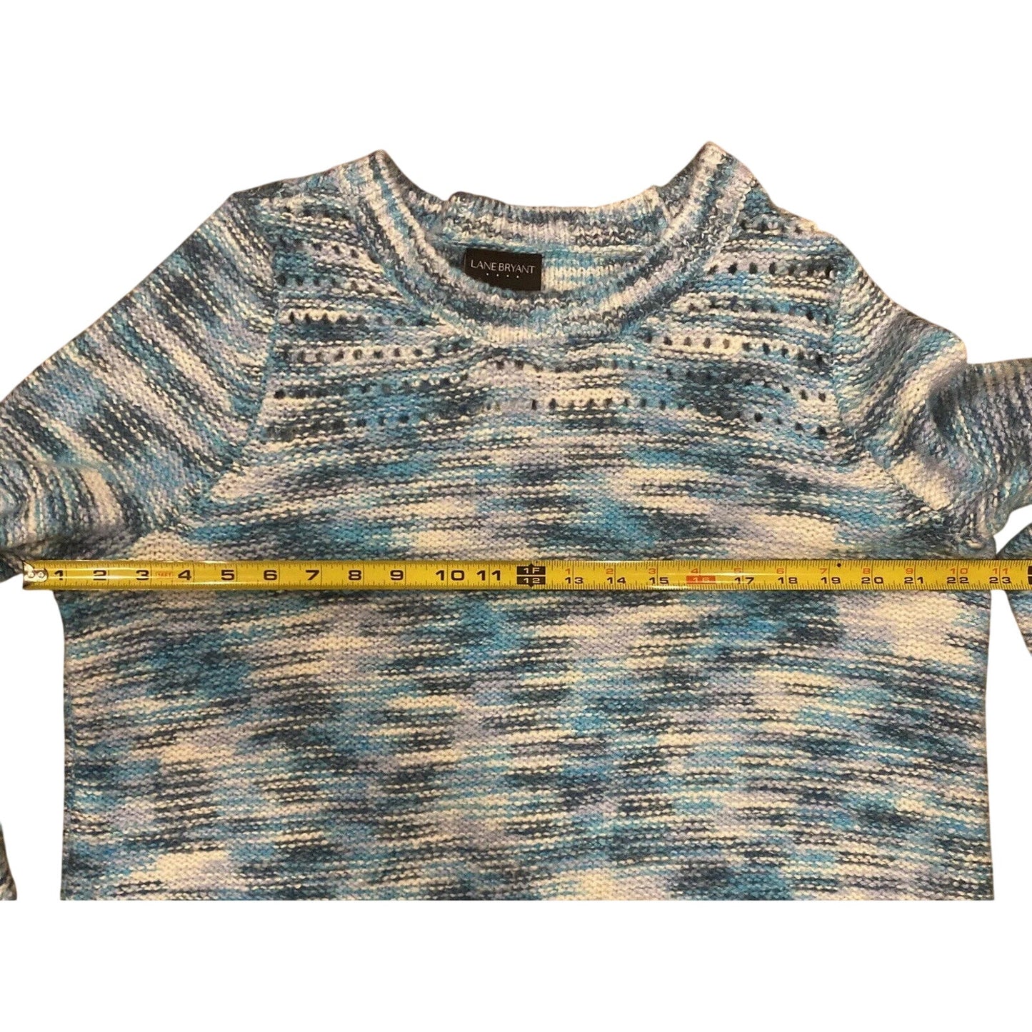 Lane Bryant Blue, White, Aqua Woven Sweater Size 14/16 - NWT $59