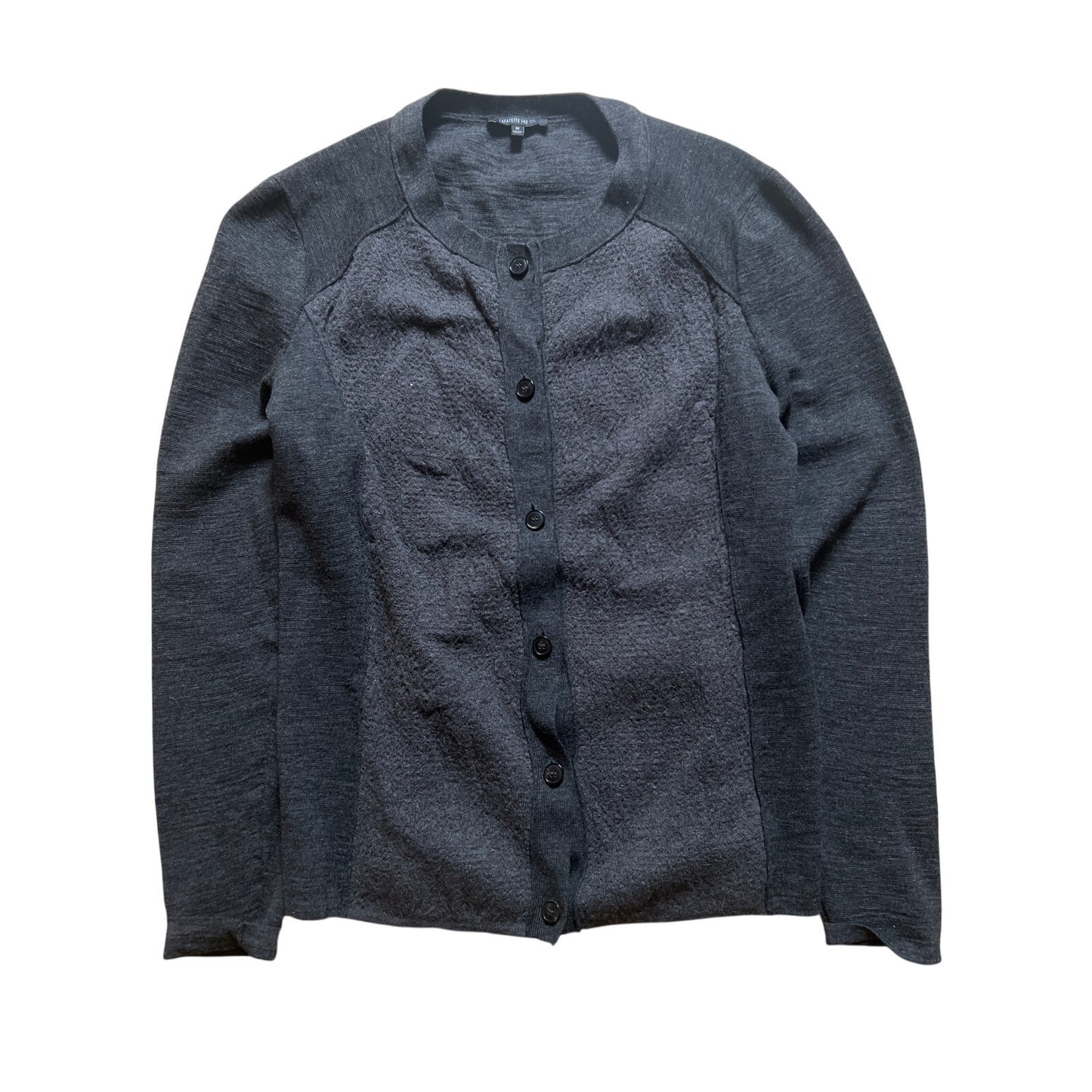 Lafayette 148 Women Black Button-Up Cardigan Size M