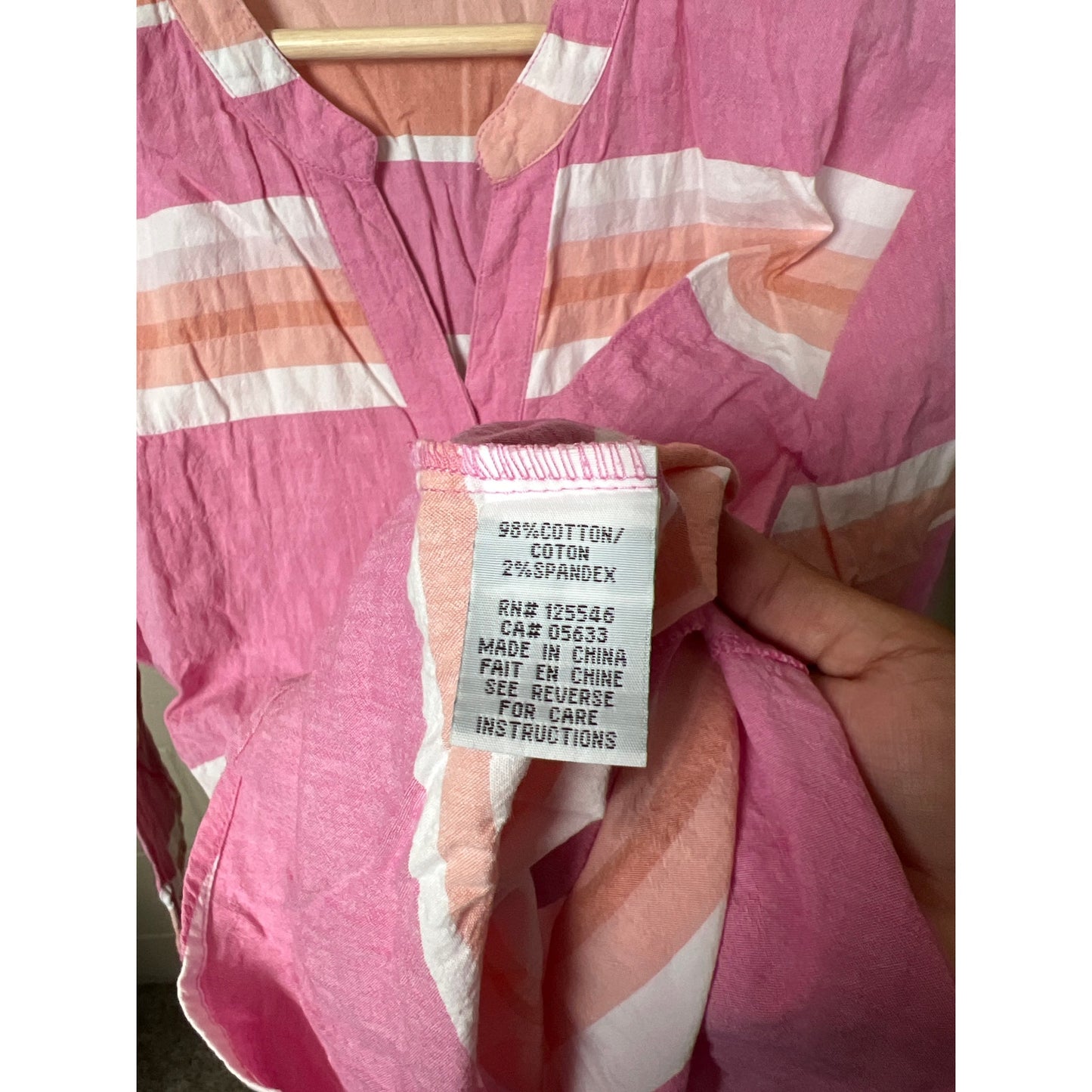 Habitat Clothes To Live in Medium Pink Stripped Cotton Top