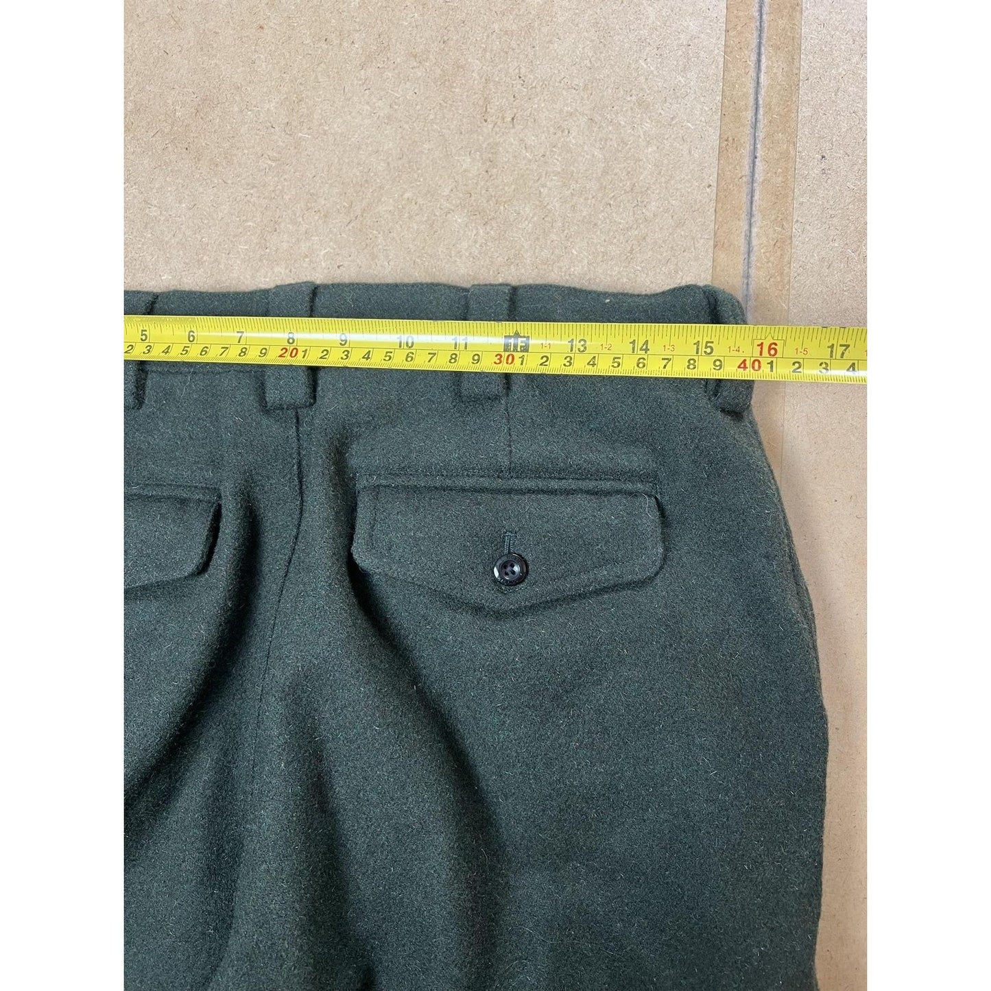 L.L. Bean Pants Mens 32x30 Green Wool Flannel Lined Straight Leg Workwear Casual