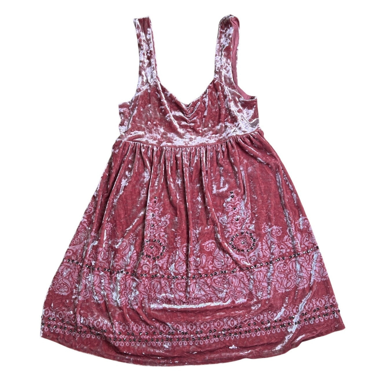 Free People Boho Velvet Underground Dress Primrose Pink Women Size S