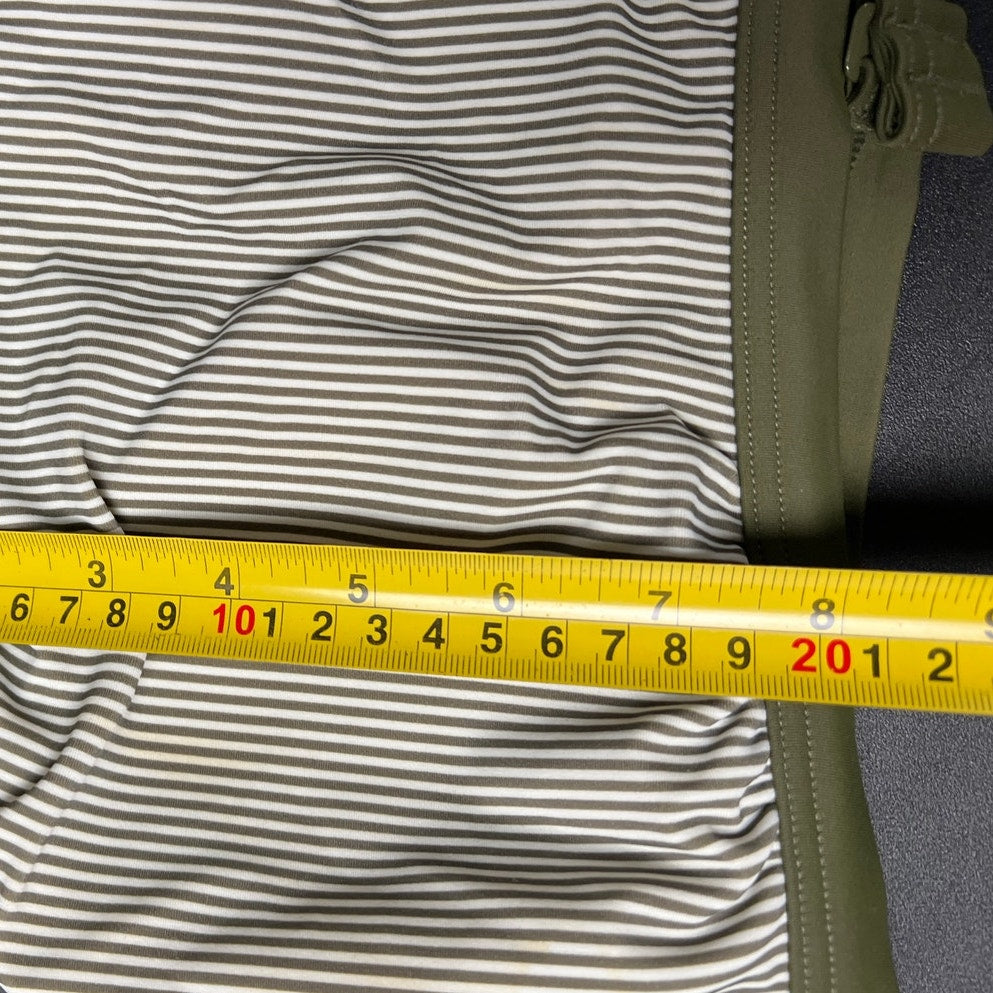 Prana Large XL Bikini Top Brina Halter Green Stripe Pad Swim Suit