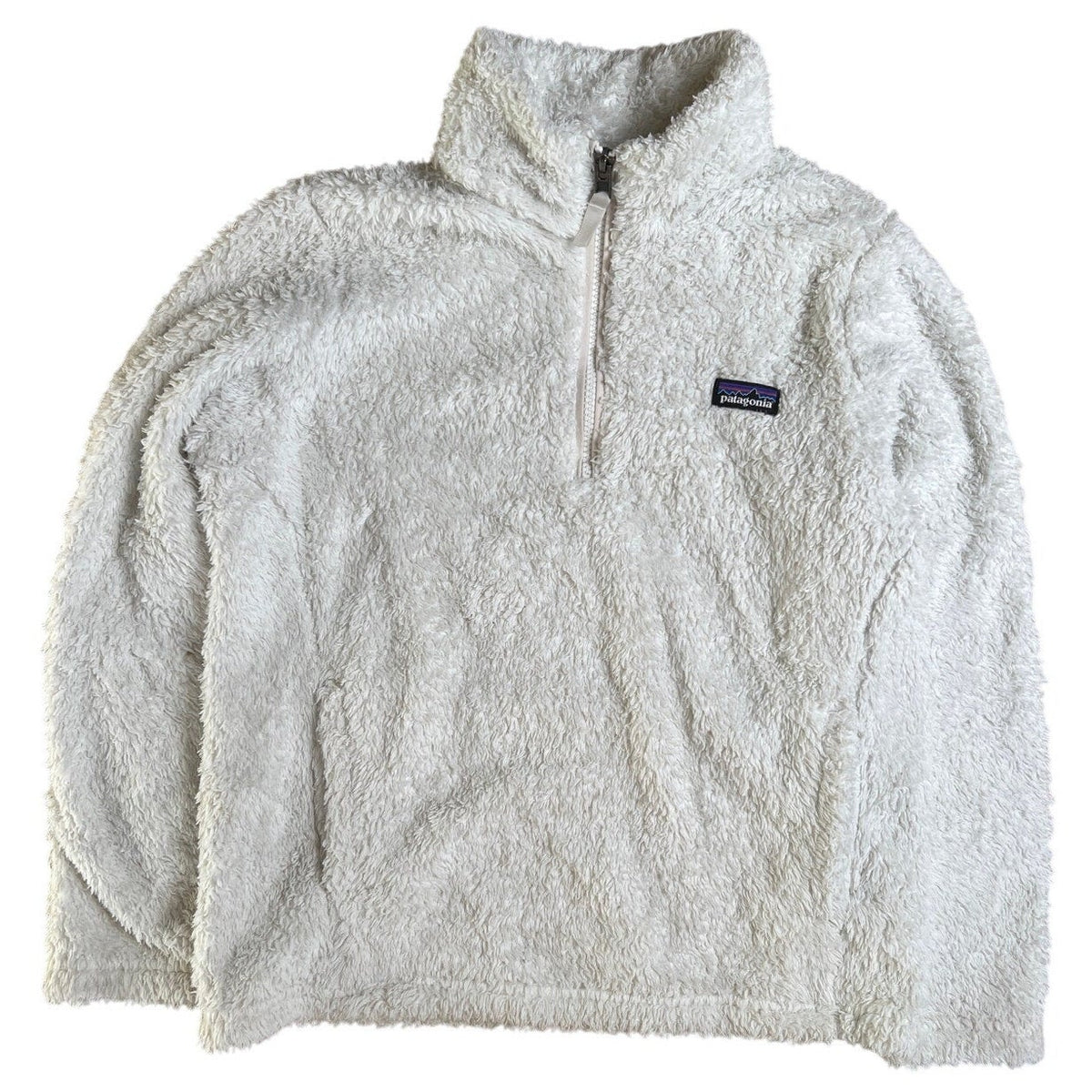 Patagonia Girls Large White Quarter Zip Pullover Fleece Jacket