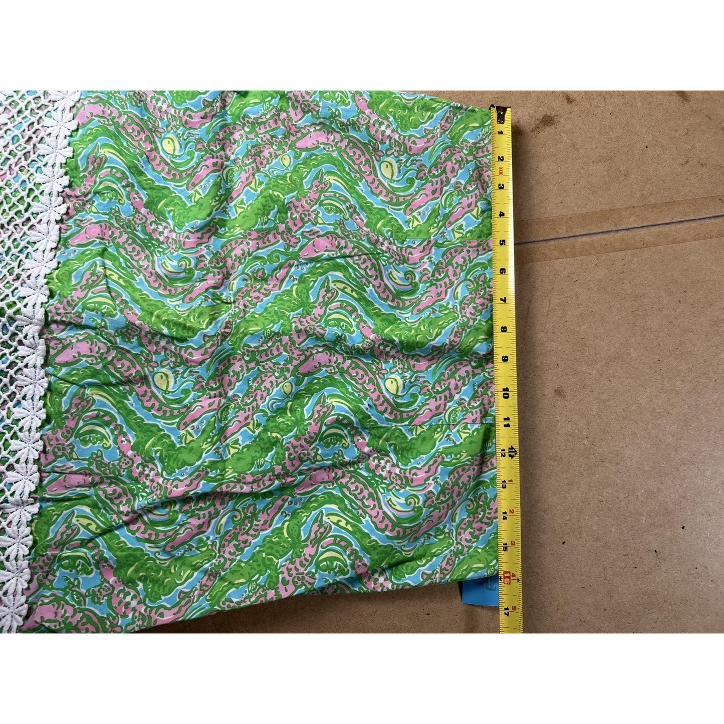 Lilly Pulitzer Skirt Womens 10 Green Paisley Mini Lace Crochet Lined Zip