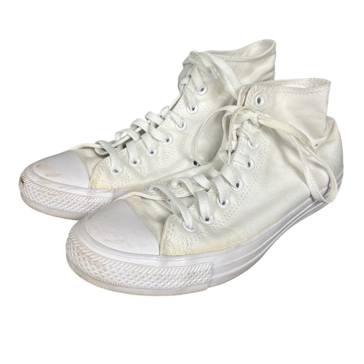 Converse High Top Size 8 Men's White Monochrome Sneakers USED