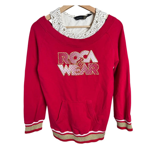 Y2K Rocawear Large Two Layer Red Women's Sweater Crewneck