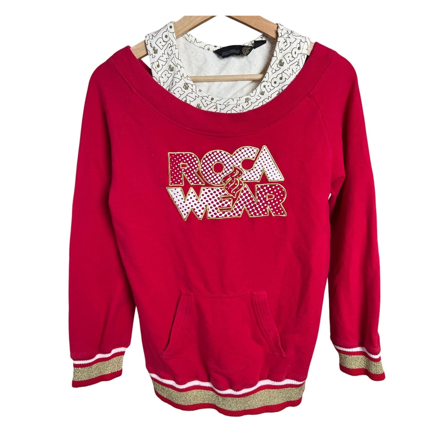 Y2K Rocawear Large Two Layer Red Women's Sweater Crewneck