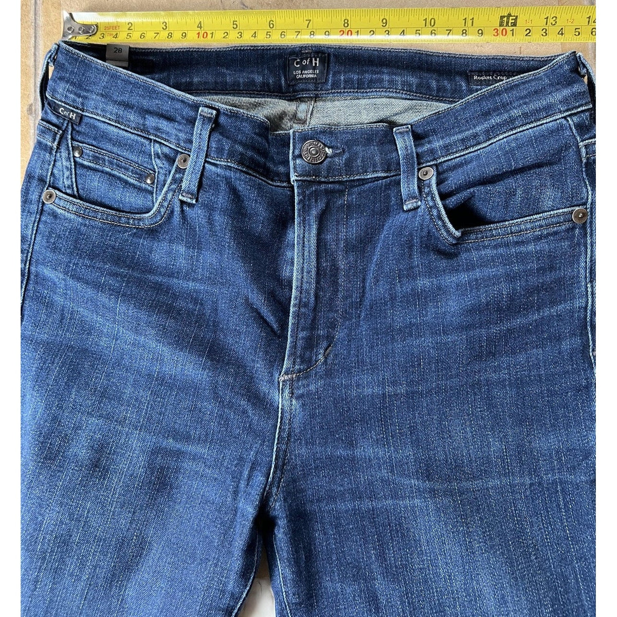 C Of H Pants Womens 28 Blue Rocket Crop Majestic Skinny Cropped Stretch