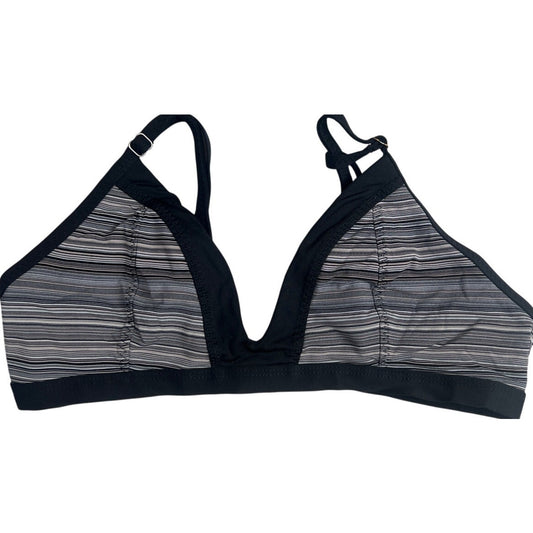 Athleta Small Veracruz Bikini Top Black/Gray Striped