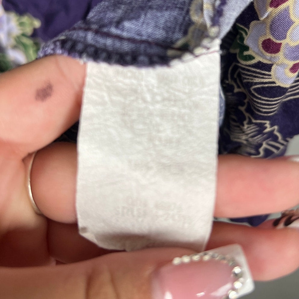 Tapestry Purple Floral Men 2XL Button Up Top