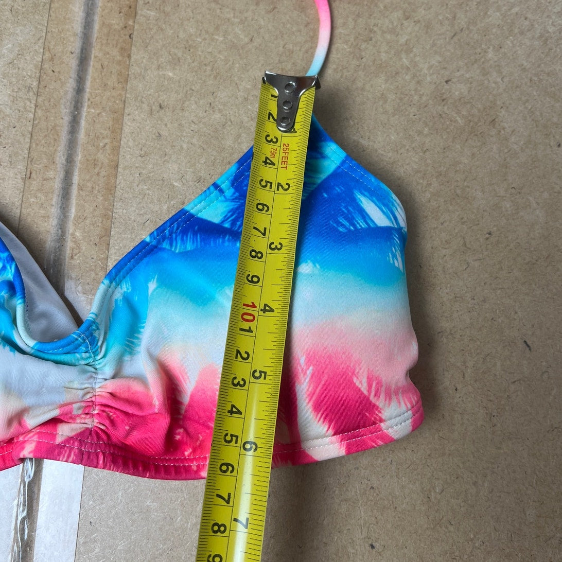 Pink Victoria Secret Tropical Palms Halter Bikini Top Size Small