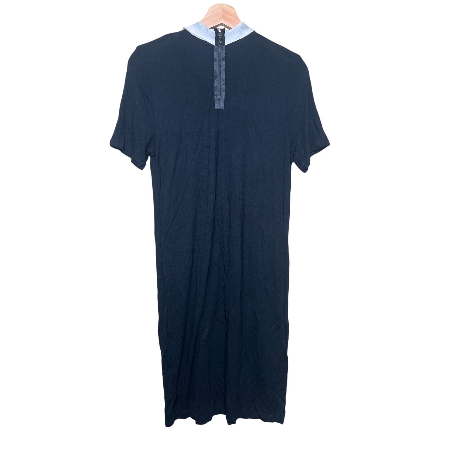 Lanvin Fashion Ave Paris NWT Black Long Dress Detail in Deep Blue