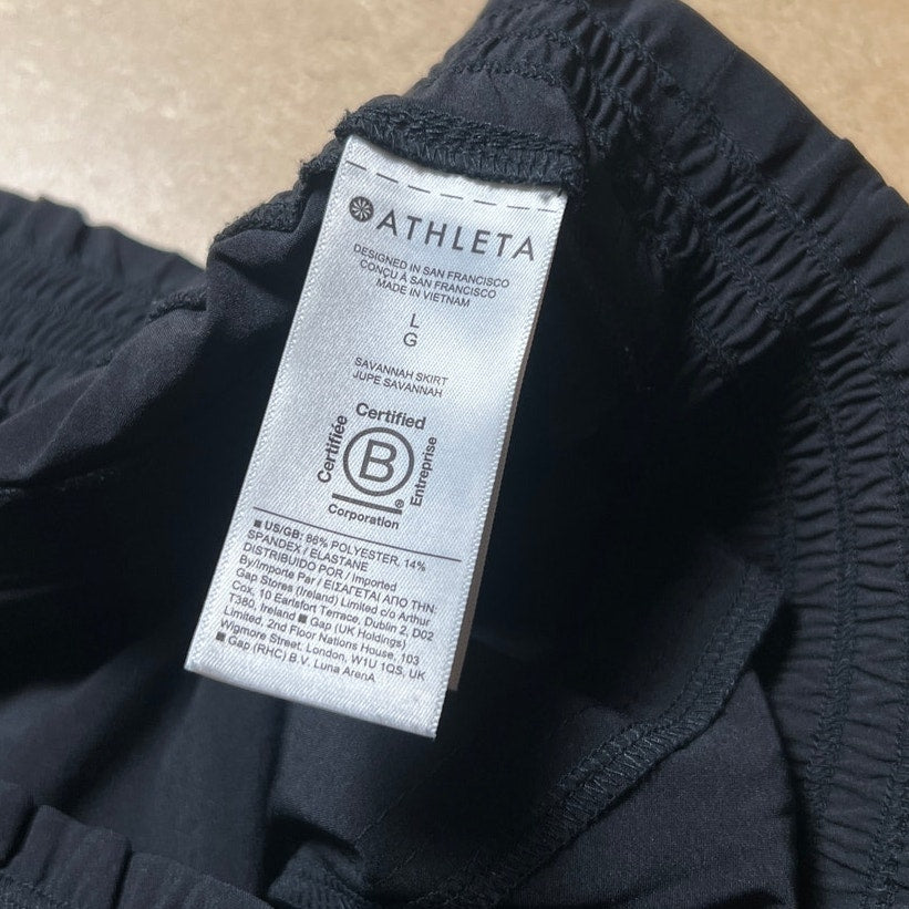 Athleta Large Black Cosmic Knee High Skirt