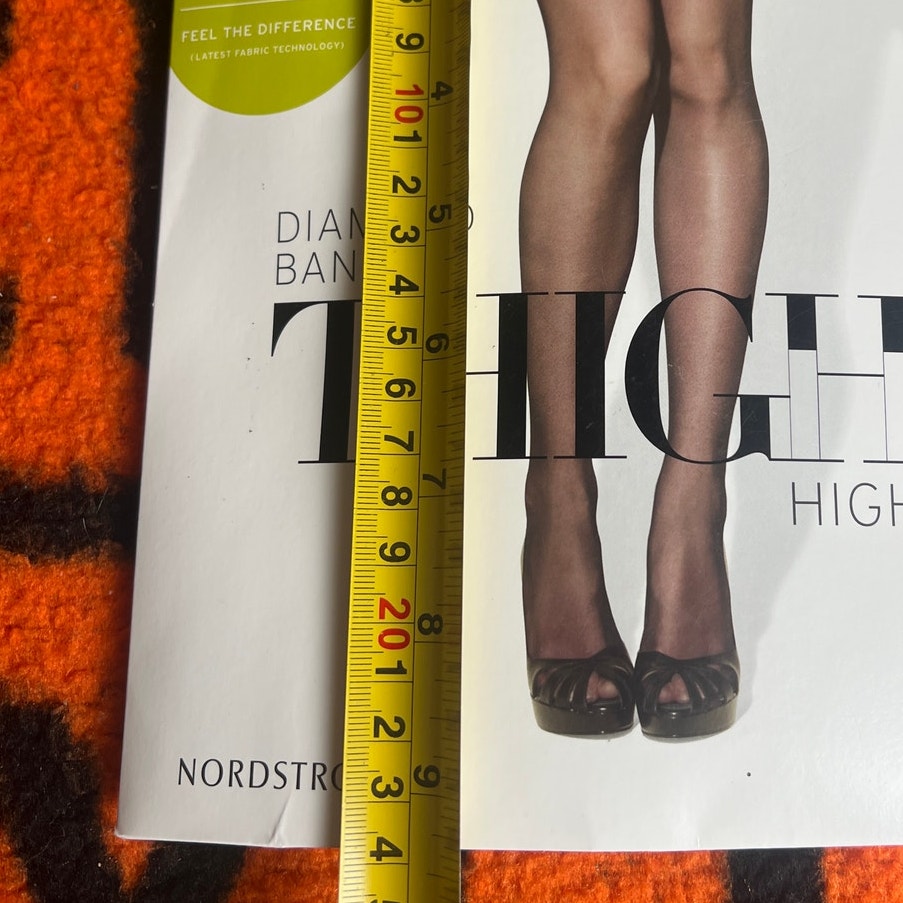 Nordstrom Diamond Band Thigh High Nylon Stocking Size B Nude