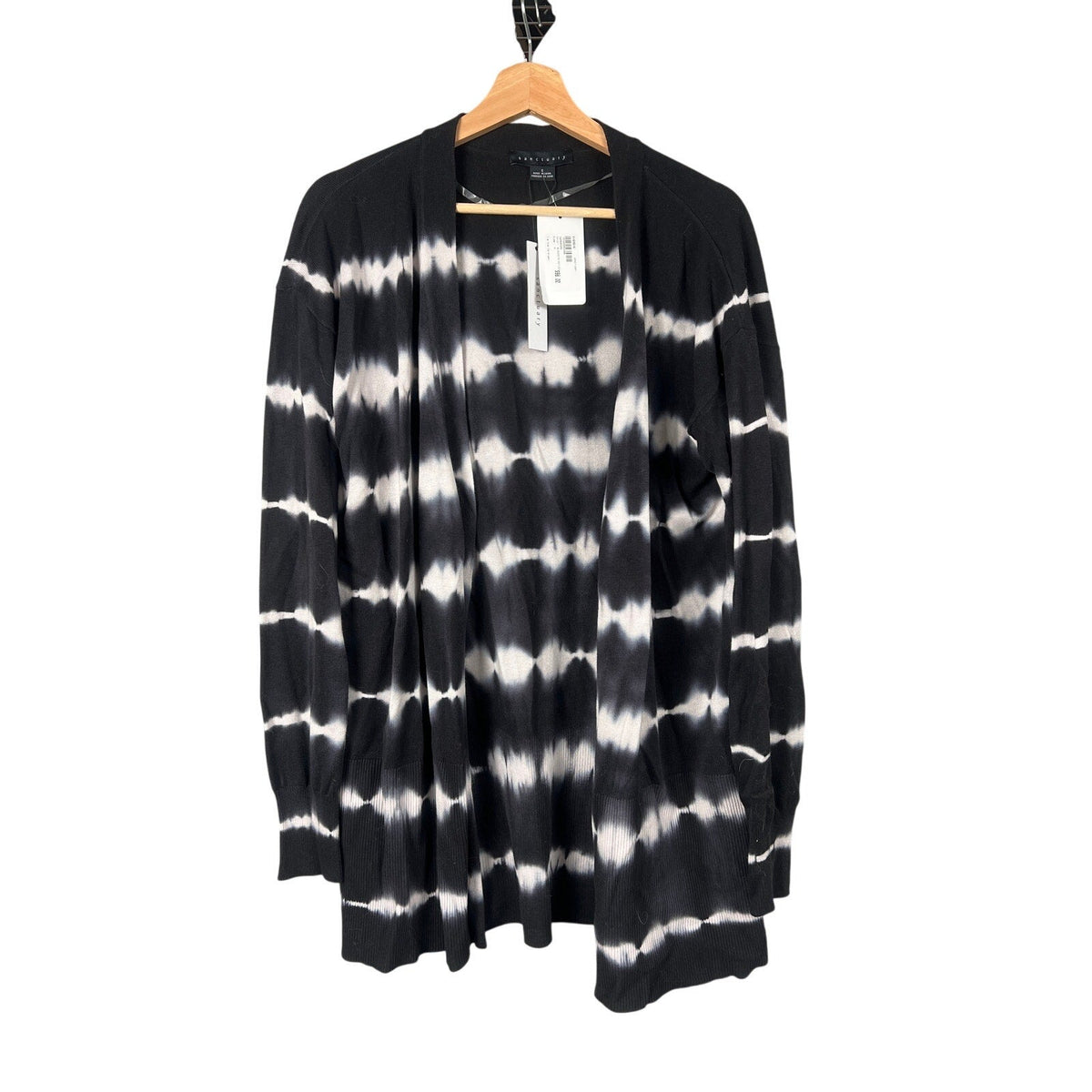 NWT Sanctuary Black Tie Dye Long Cardigan Women's Size S