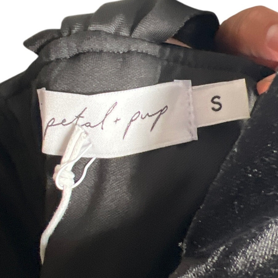 Petal + Pup NWT Size Small Black Velvet Women's Top