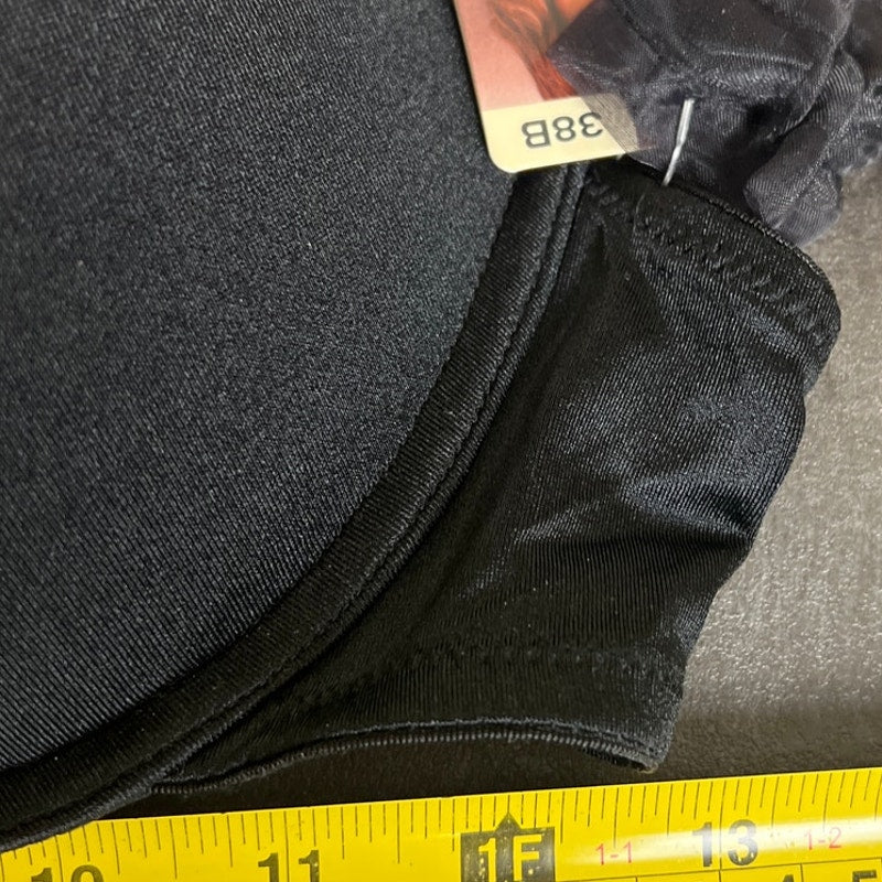 Ambrielle NWT 38B Nylon Convertible Plush Push Up Black Bra