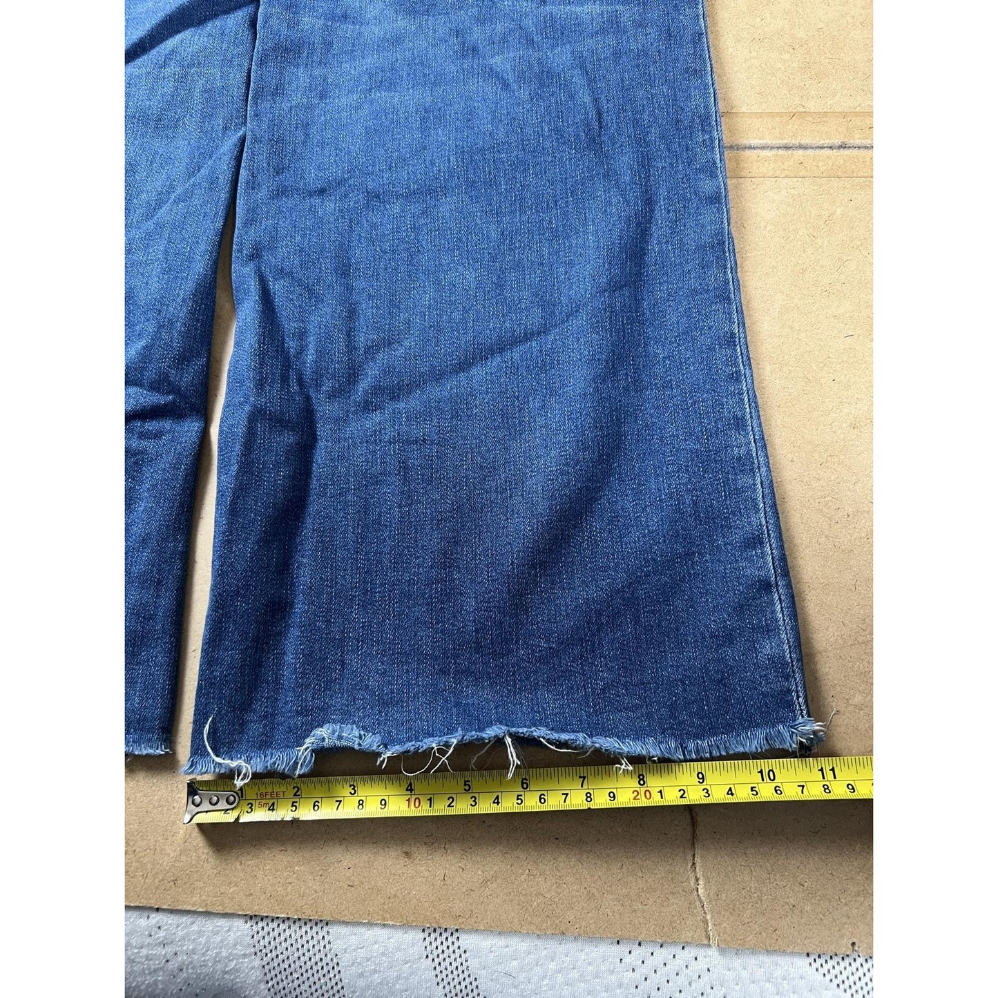 KUT From The Kloth Pants Womens 4L Blue Cropped Denim Stretch Pockets Zip
