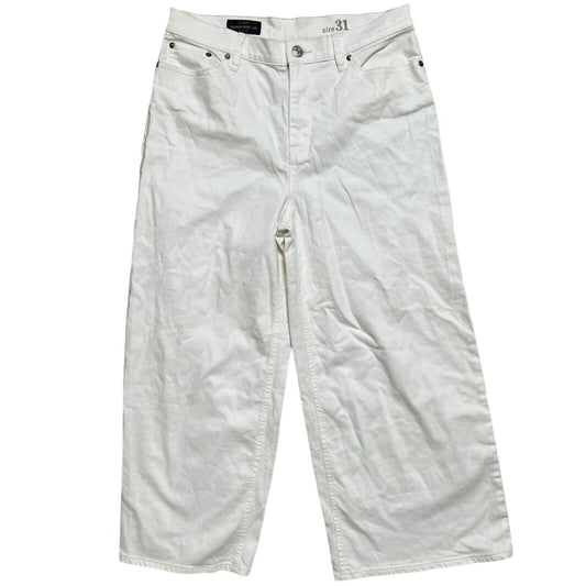 J.Crew Essential Wide Rayne Leg Pants Size 31 Pockets White