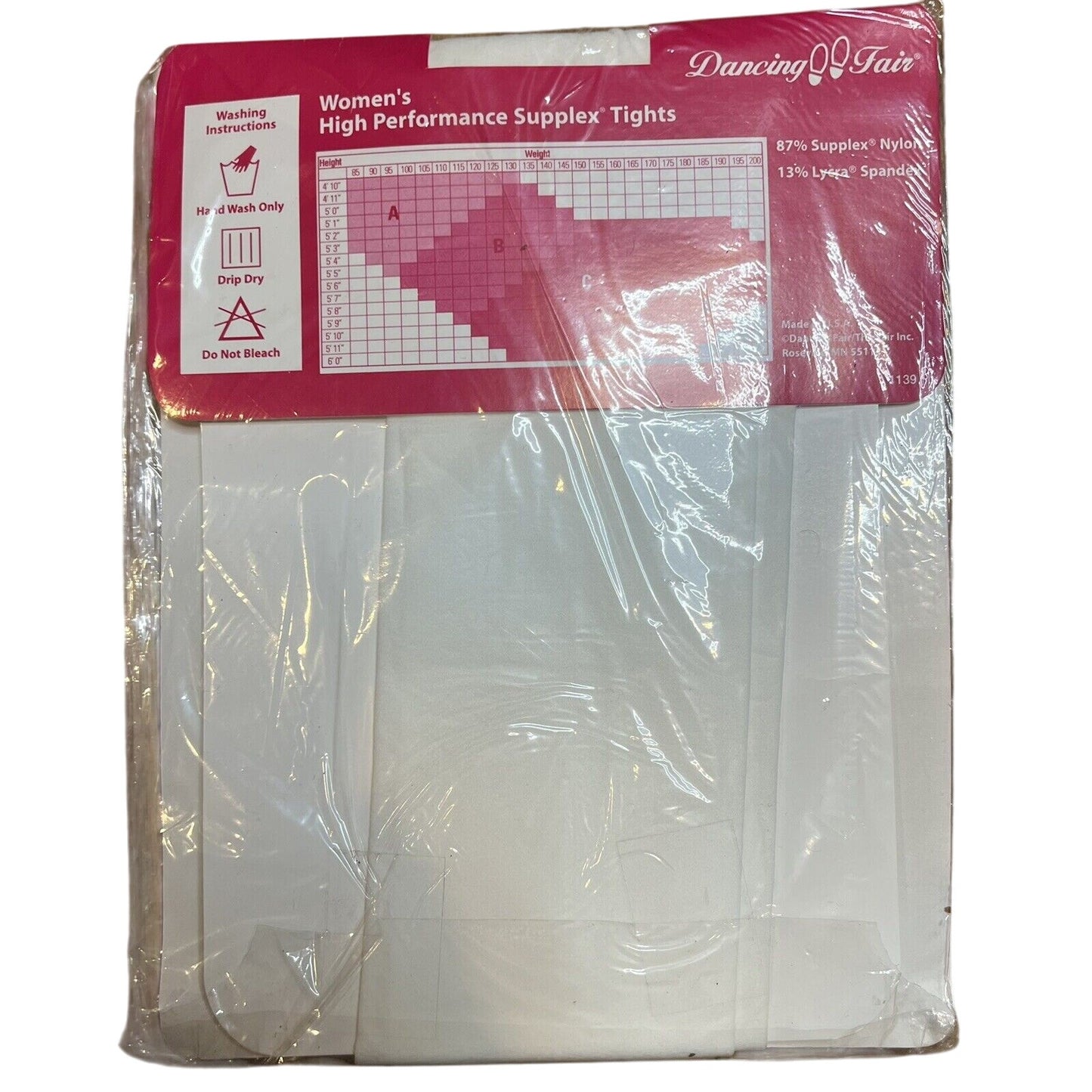 NEW Dancing Fair Women's Ultimate Performance Tights 810 White Size B