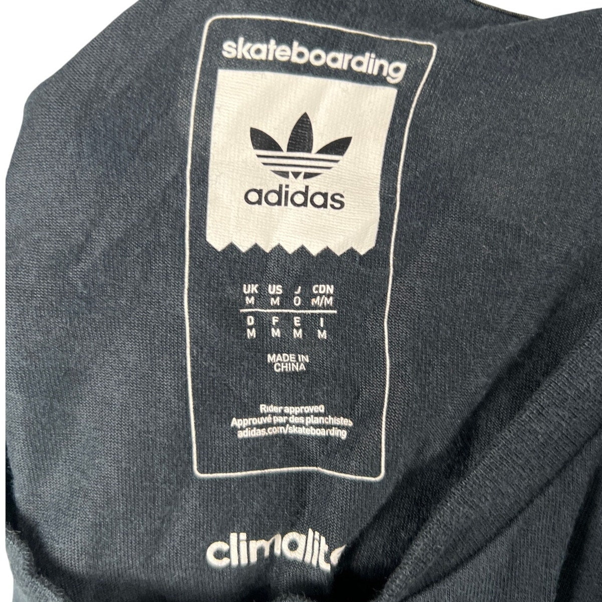 Adidas Cimalite Skateboarding Spitfire Black Shirt Size Medium