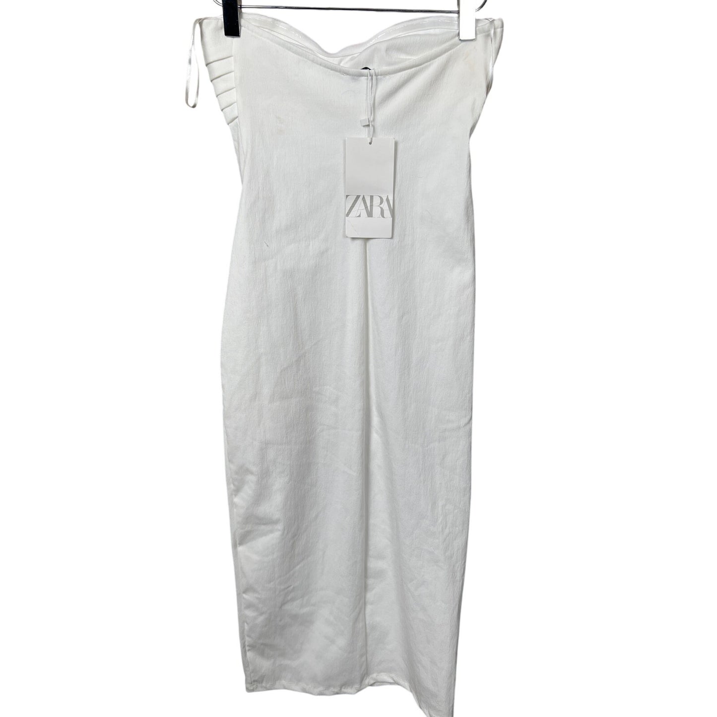 Zara NWT Midi Draped White Dress Size Small S
