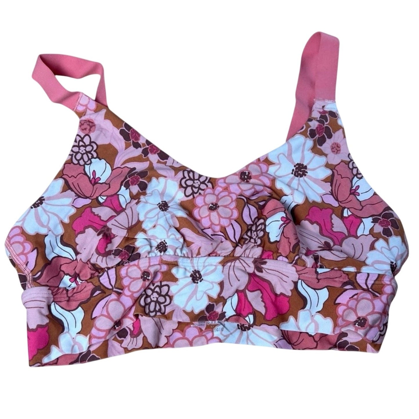 Offline By Aerie Bra Womens M Pink Bralette Floral Unpadded Wireless Cotton