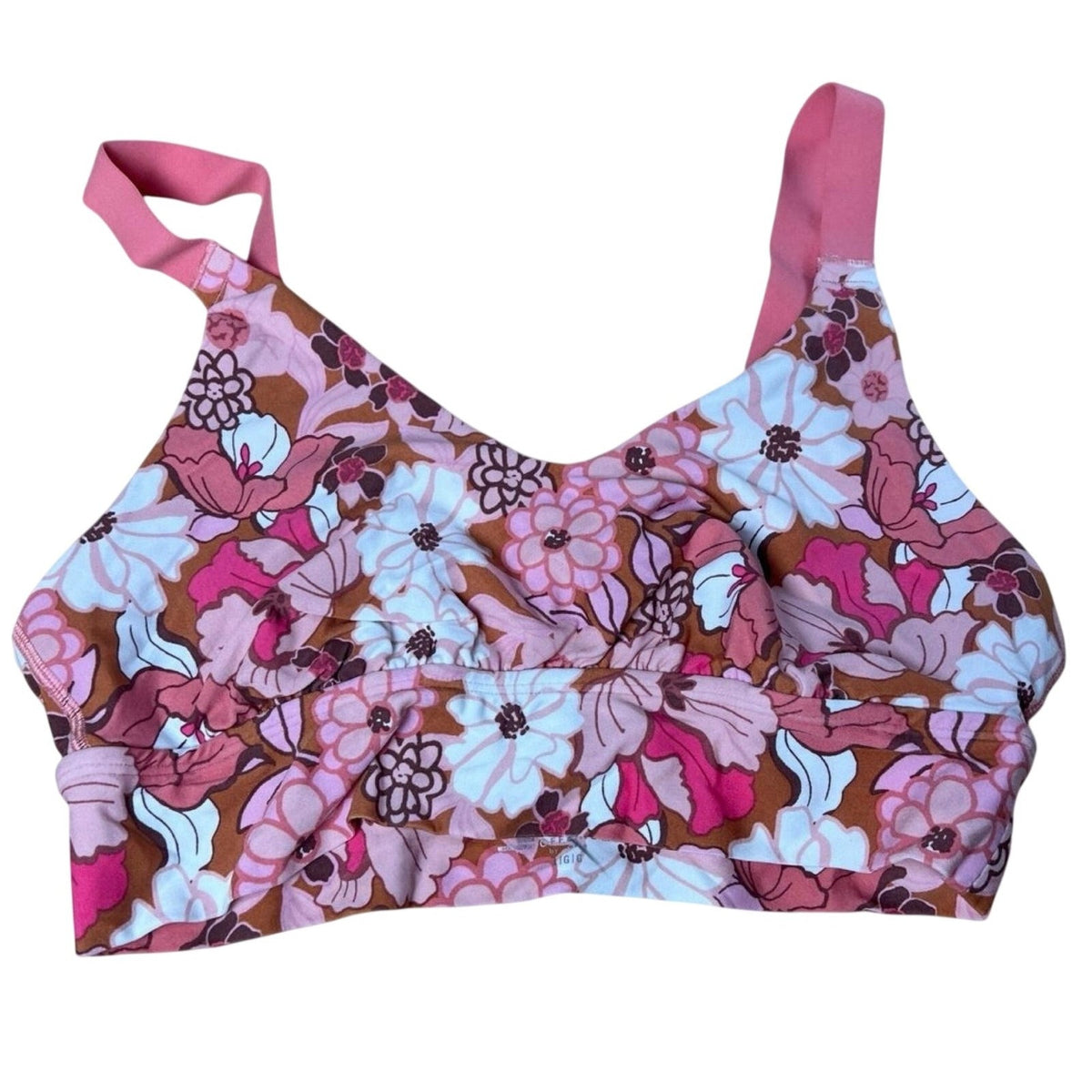 Offline By Aerie Bra Womens M Pink Bralette Floral Unpadded Wireless Cotton