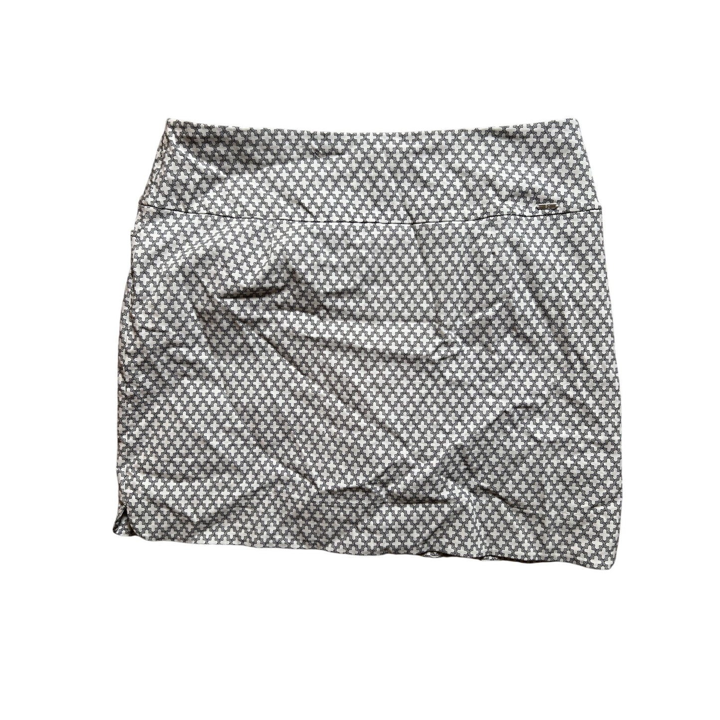 S.C. & Co. Womens 2XL Black White Pattern AOP Tummy Control Skort Front Pockets