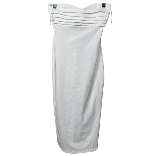 Zara NWT Midi Draped White Dress Size Small S