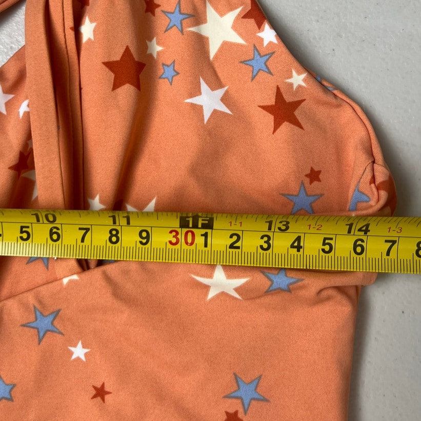 Dipping Daisy's Orange Bliss Swimsuit Sky Star Large NWT
