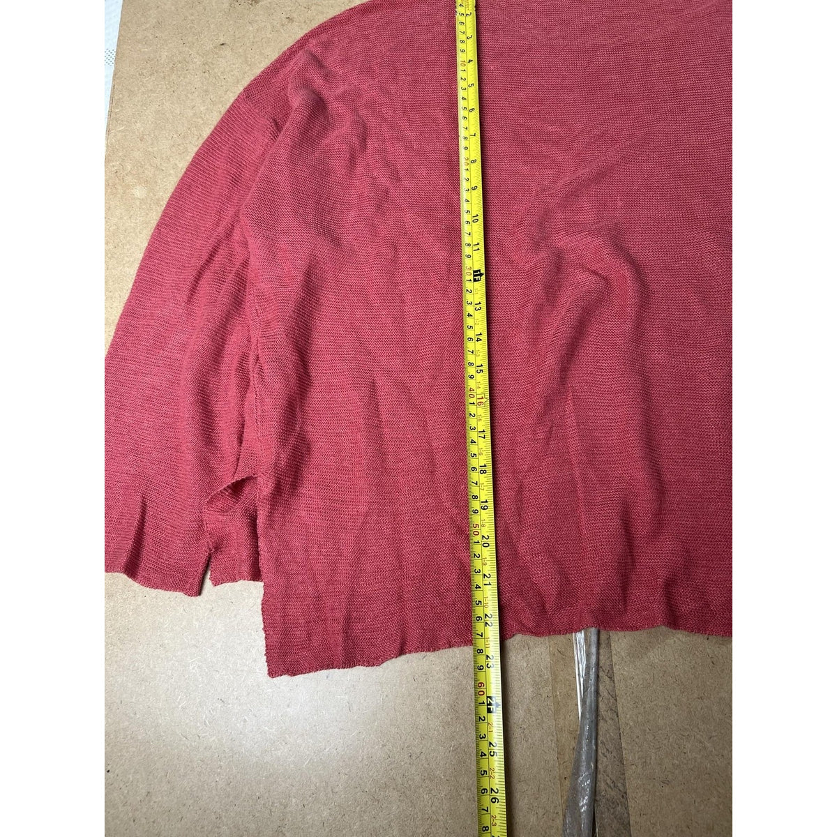 EILEEN FISHER Sweater Womens M Red Pullover Crew Neck Lightweight Linen
