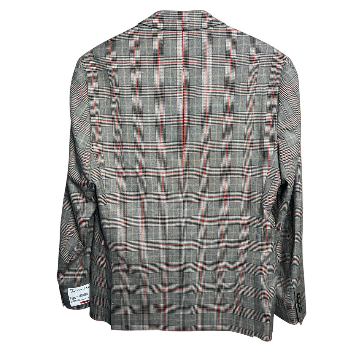 Paisley & Grey Peak Plaid Gray Striped Slim Blazer Size 42R NWT