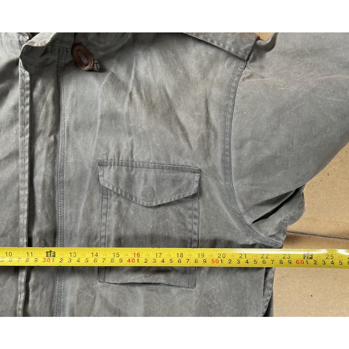 Steven Alan Hooded Parka Jacket Medium Gray Canvas Cotton Zip External Pockets