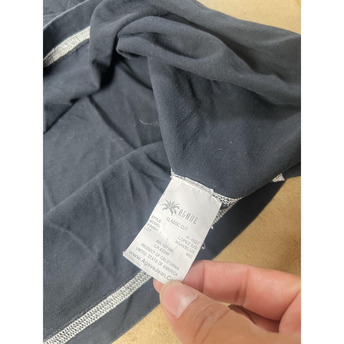 Agavelux Shirt Mens 2XL Black Cotton Crew Neck Contrasting Trim Logo Jersey