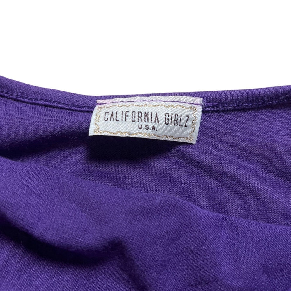 Y2K California Girlz Made In USA Purple Butterfly Top Size XS