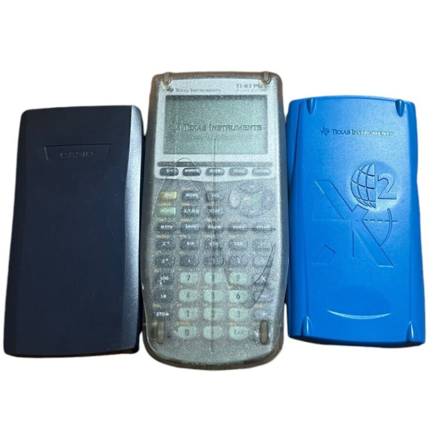 Texas Instruments TI83 Plus Silver, ti-30XIIS, Casio FX-115MS Calculators *Power