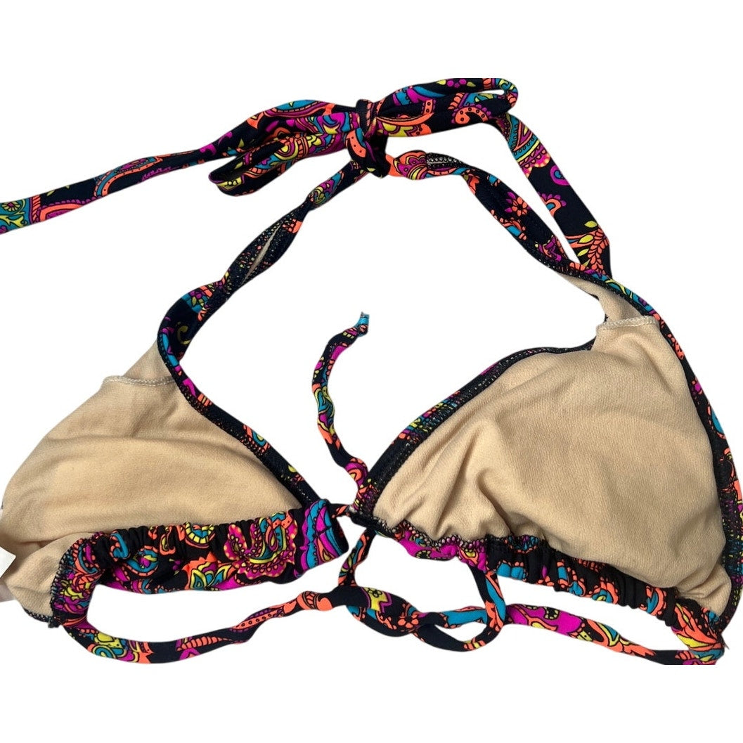 Alloy Boho Triangle Multicolor Swim Top Size Large