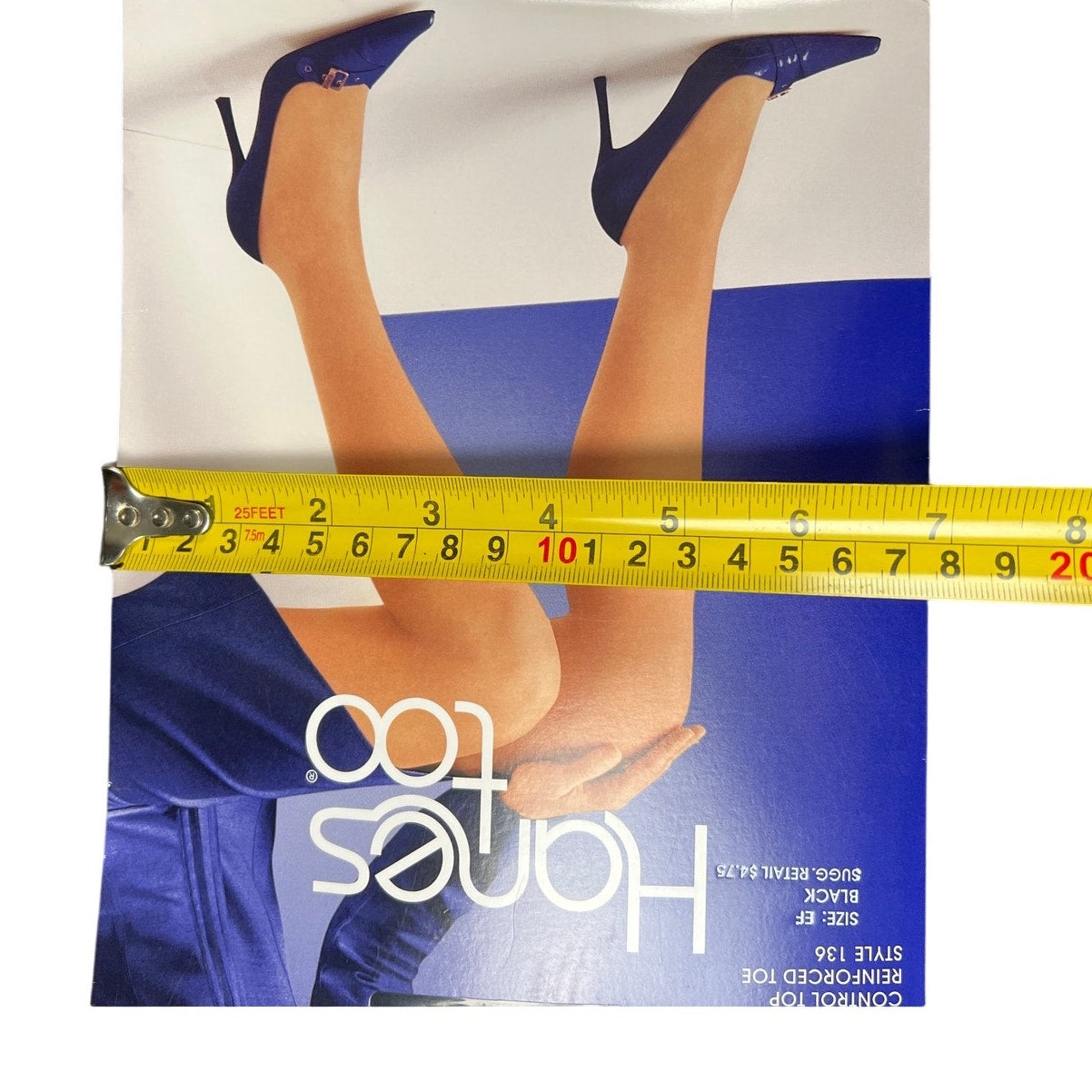 Vintage Hanes Too Size EF Barely There 136 Control Top Pantyhose Sandalfoot