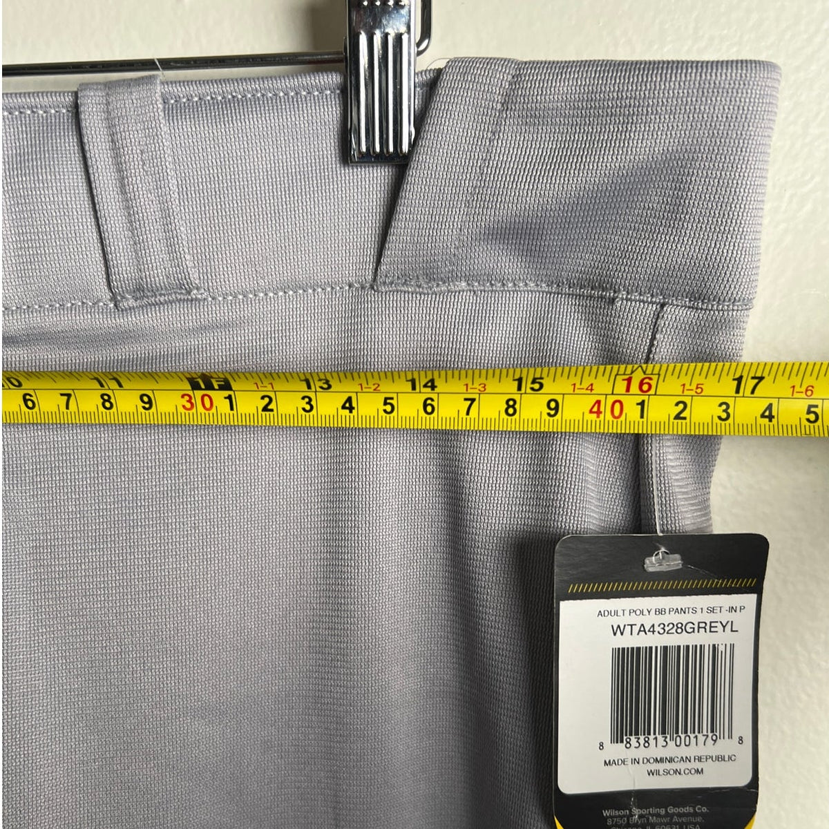 NWT Wilsons Mens Grey Baseball Pants SIze L