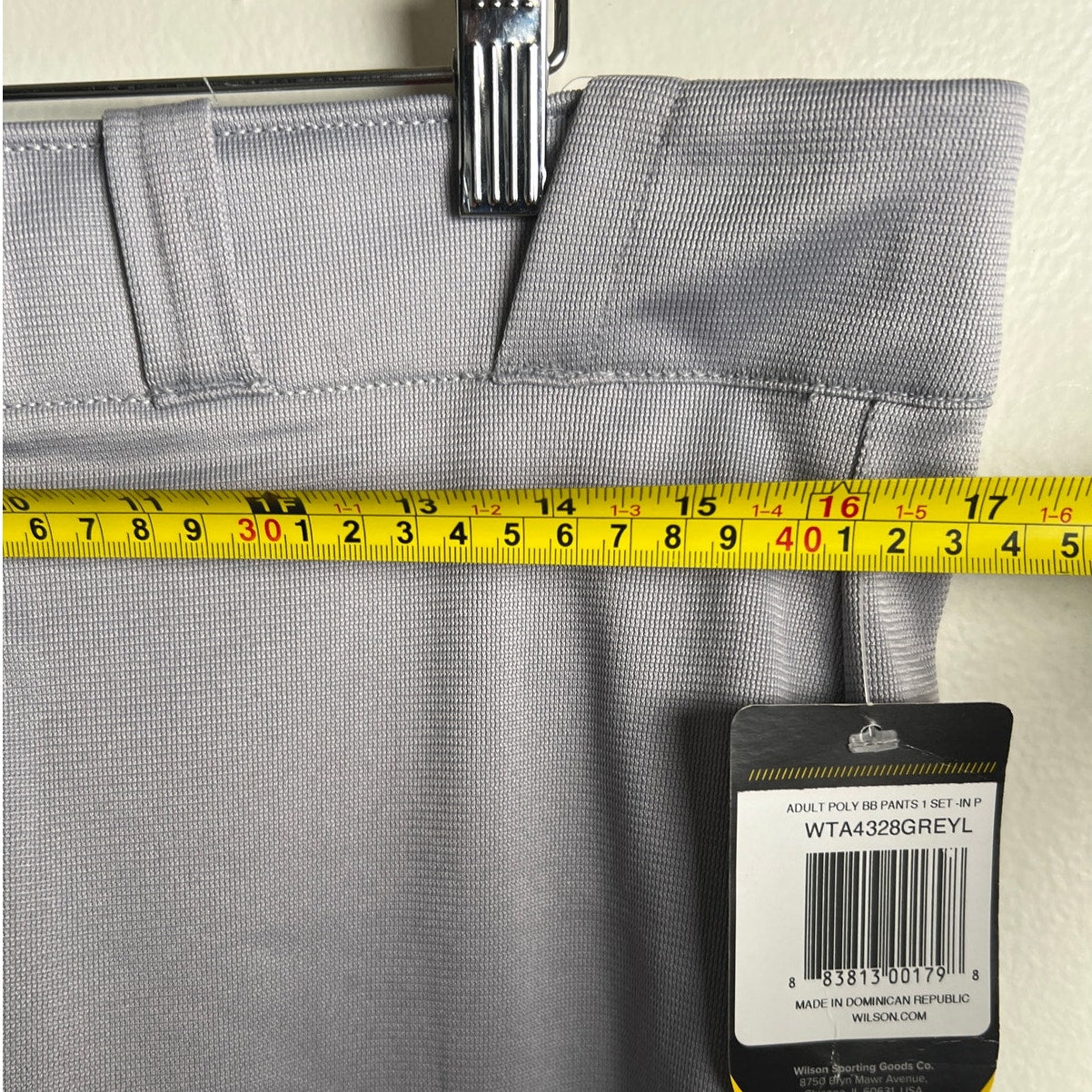 NWT Wilsons Mens Grey Baseball Pants SIze L