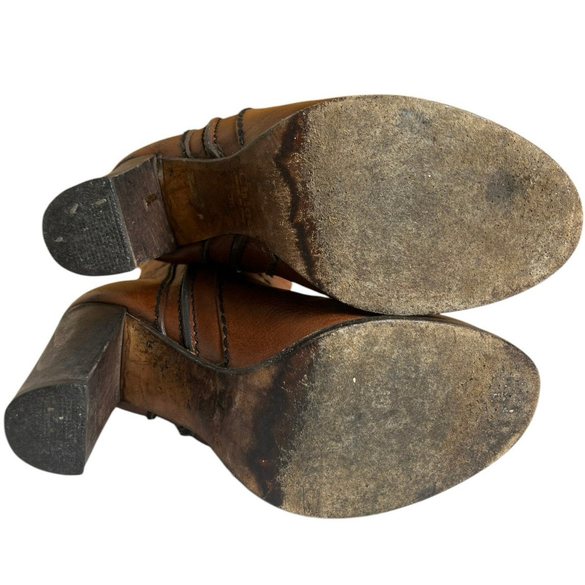 Chloe Tall Leather Heel Boots Size 36 Made In Italy Bohemian Chic