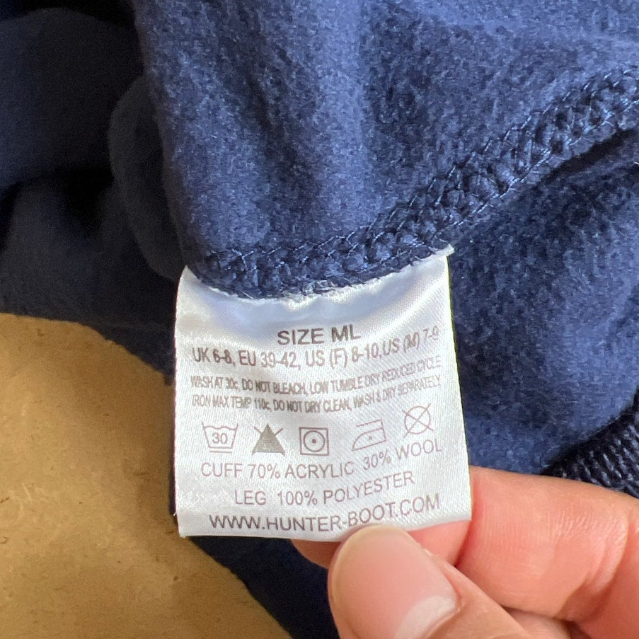 Hunter Girls Navy Blue  Multicolor Striped Cuff Welly Boot Socks Size M/L