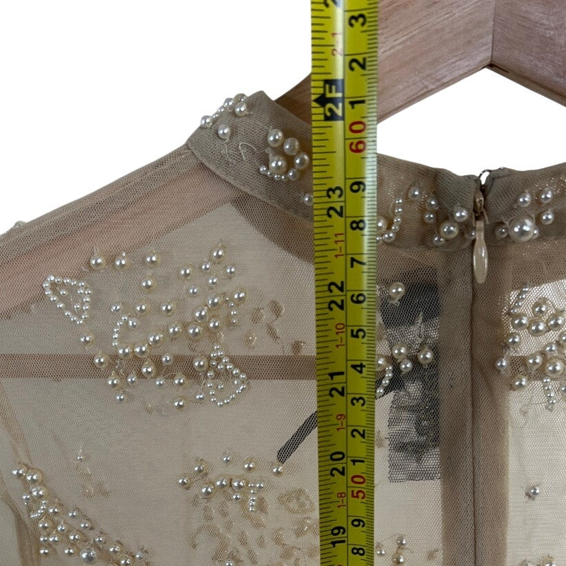 Free People XS Intimately Free People Embellished Pearl Bodysuit