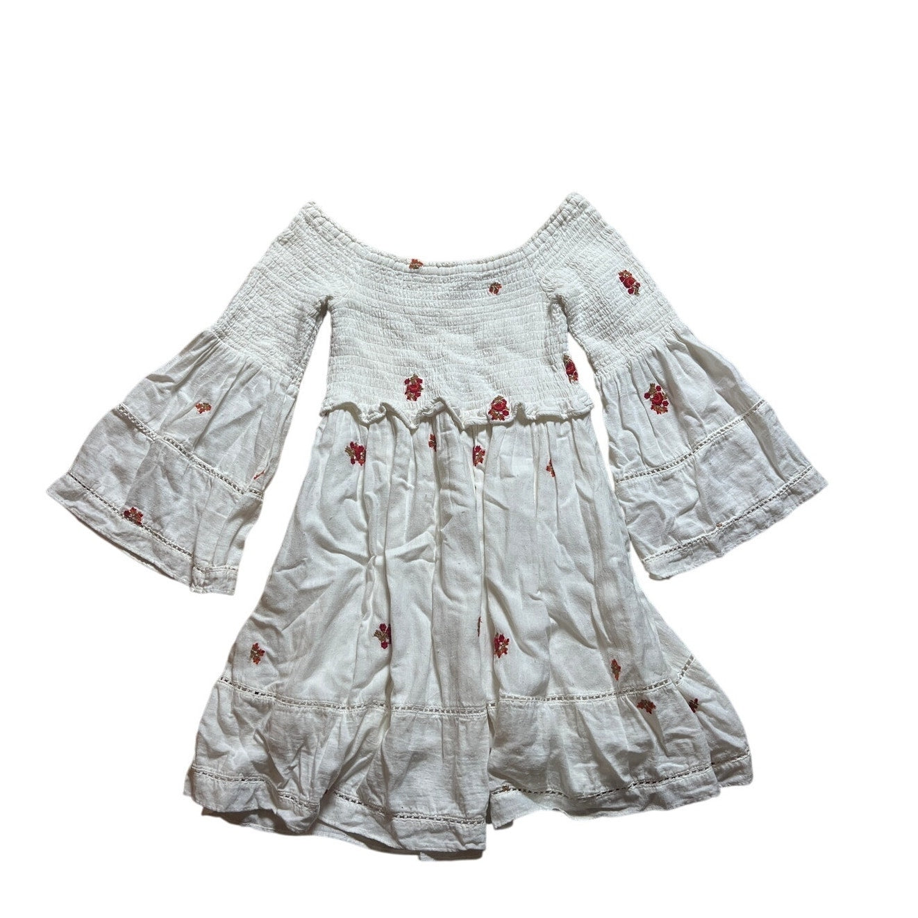 Free People Counting Daisies Embroidered Off The Shoulder Floral Dress Size XS