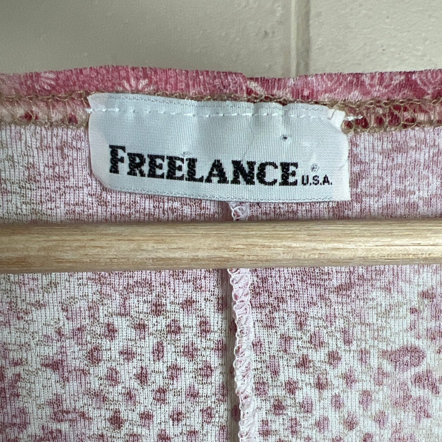 VIntage Freelance USA Asymmetric Pink Square Top *Dimensions in PIctures*